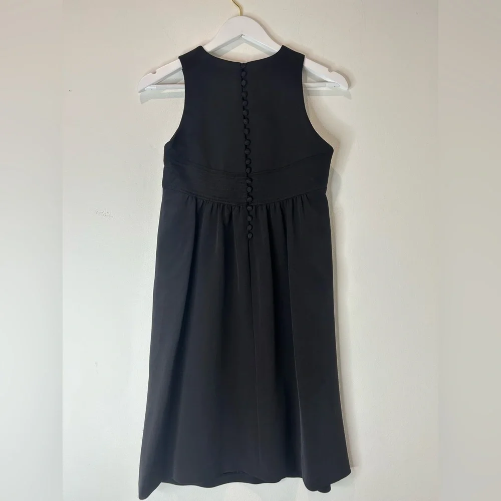 VINCE - Black 100% Silk Sheath Button Down Back Sleeveless Dress Size 4 - Picture 2 of 9